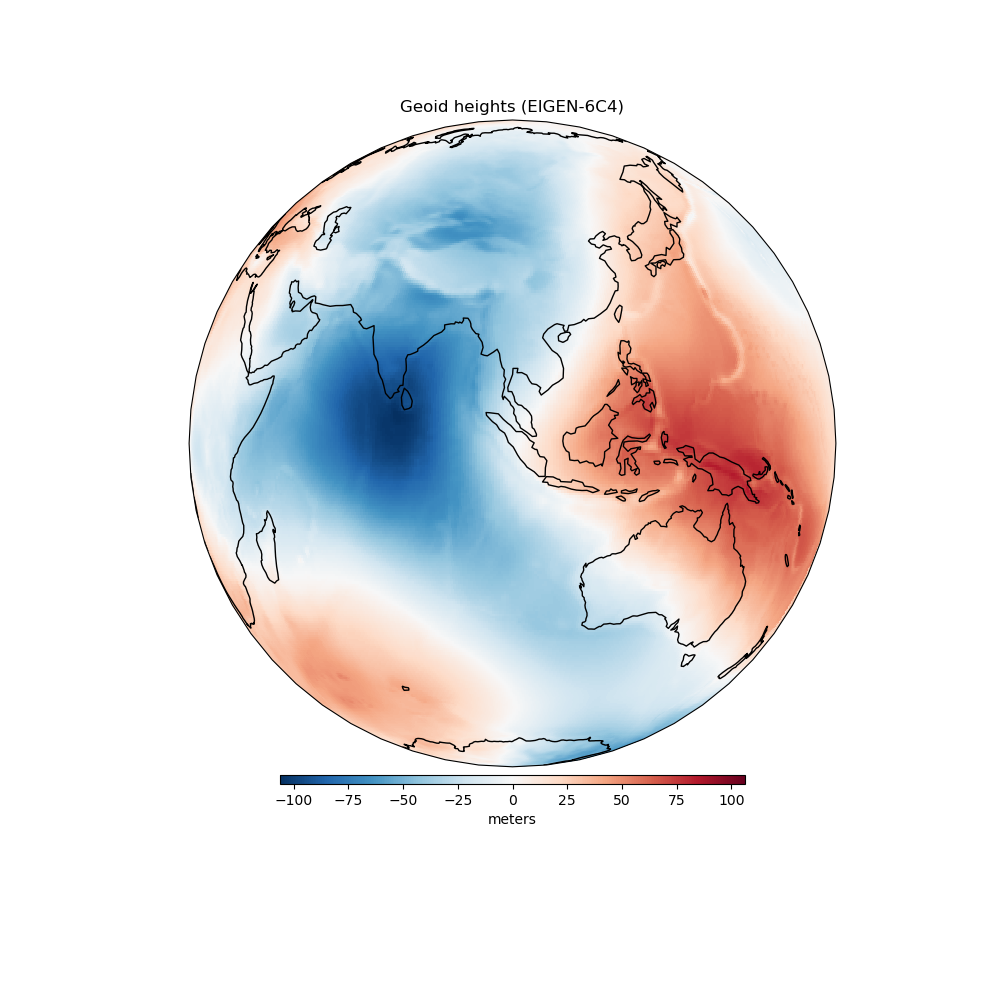 Geoid heights (EIGEN-6C4)